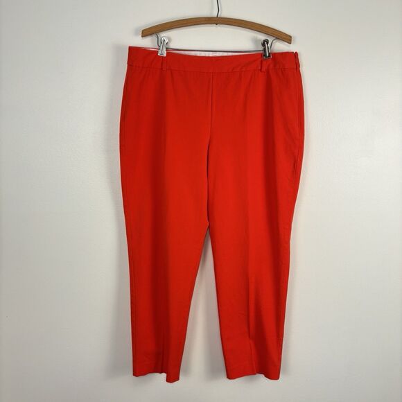 Talbots Heritage Women’s Size 16 Red Cotton Blend Side Zip Ankle Pant - Picture 1 of 6